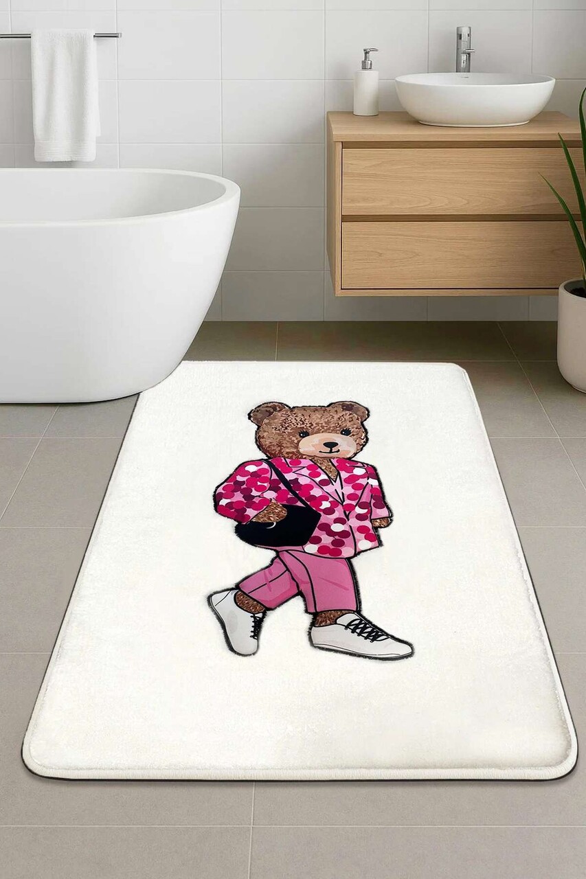 Covoras de baie, L'essentiel Maison, Boss Bear, 60x100 cm, Ecru - imagine 3